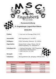 Kurzausschreibung 15. Engelsberger Jugend-Kart-Slalom 29.04.2012