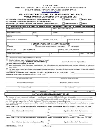 application for notice of lien - Osceola County Tax Collector