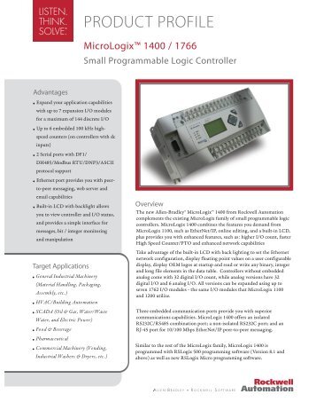 MicroLogix 1400 Product Profile