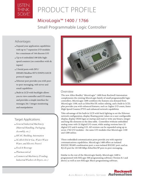 MicroLogix 1400 Product Profile