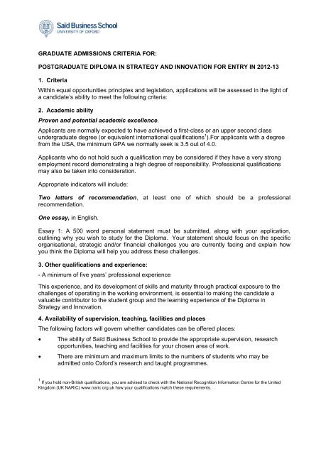 said business school admission essays