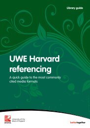 UWE Harvard referencing - HSC Home