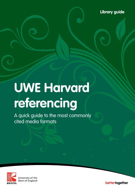 UWE Harvard referencing - HSC Home