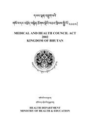 Medical and Health Council Act of the Kingdom of Bhutan ...