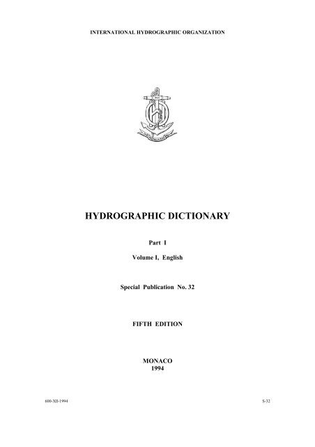 HYDROGRAPHIC DICTIONARY - IHO