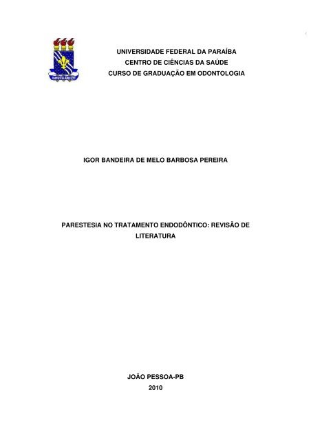 25. parestesia no tratamento endodÃ´ntico revisÃ£o de literatura