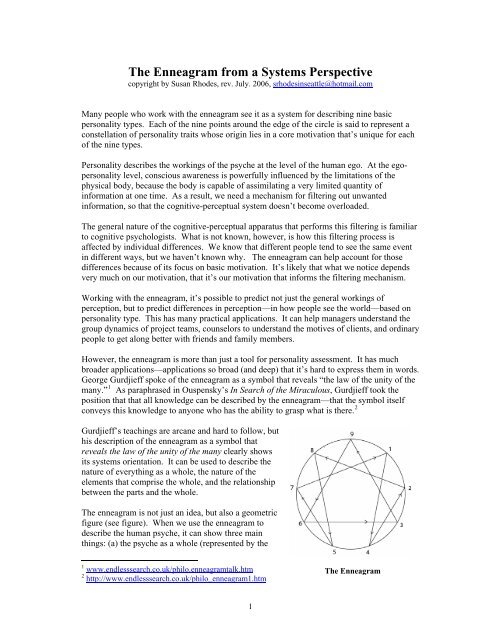 The Enneagram from a Systems Perspective - Enneagram Dimensions