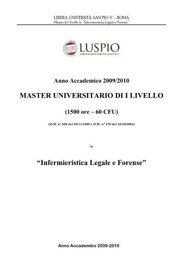 MASTER DI DURATA ANNUALE - degli studi per l'innovazione e le ...