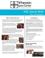 March 2013 Newsletter - Wheaton Sport Center