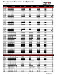 Used Equipment List - Stephenson's Rental Services