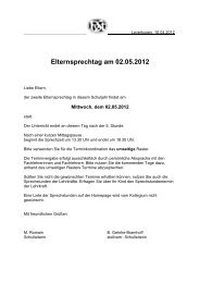 Elternsprechtag am 02.05.2012