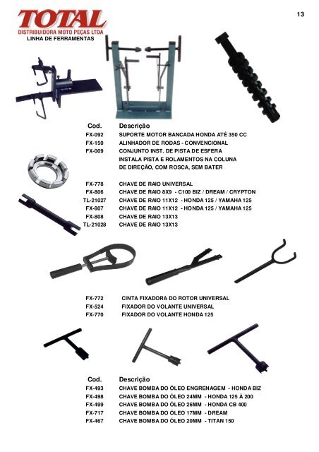 LINHA DE FERRAMENTAS - Total Moto
