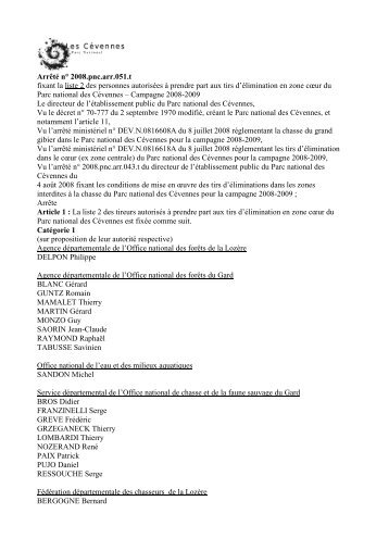 Arrêté N° 2008-51t du 05/09/08 fixant la liste 2 des personnes ...