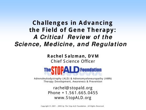 Rachel Salzman, DVM - American Society of Gene & Cell Therapy