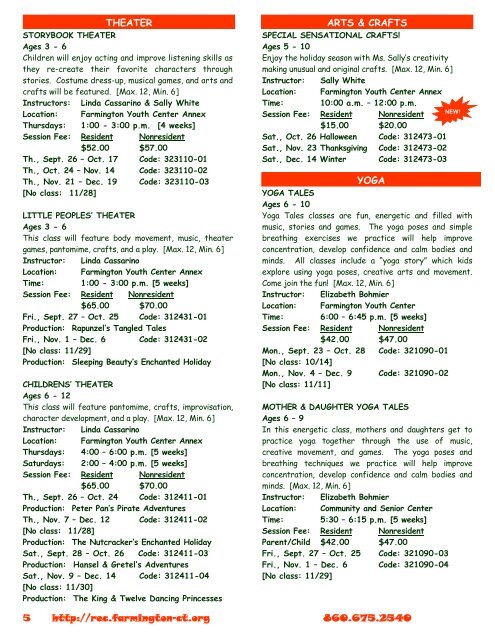 Recreation Program Guide - Town of Farmington