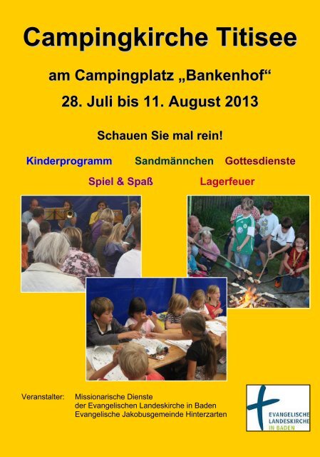 Programmheft Titisee CaKi 2013 - Campingkirche in Baden