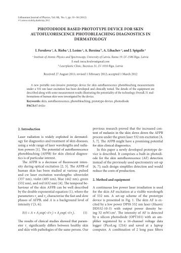 photodiode based prototype device for skin autofluorescence ...