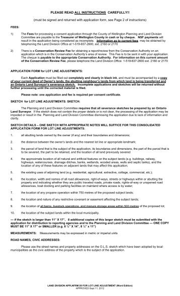 Lot Line Adjustment - County of Wellington