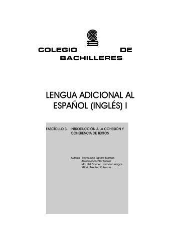 LENGUA ADICIONAL AL ESPAÃOL (INGLÃS) I