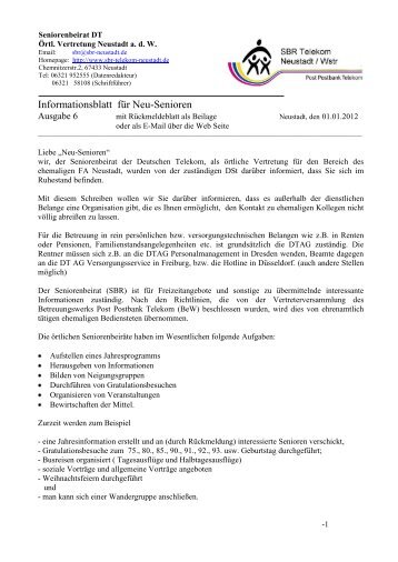 Informationsblatt für Neu-Senioren - SBR-Telekom-Neustadt