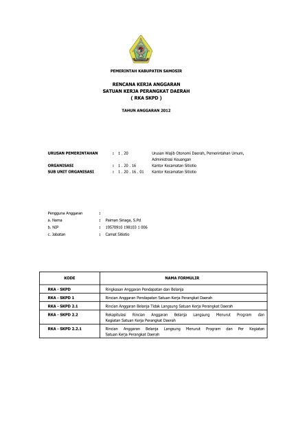 Kecamatan Sitiotio - Pemerintah Kabupaten Samosir