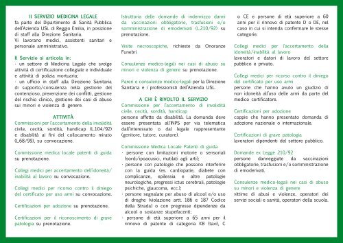 Servizio Medicina Legale - Azienda USL di Reggio Emilia