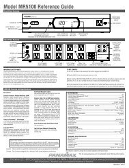 Model MR5100 Reference Guide - Panamax!