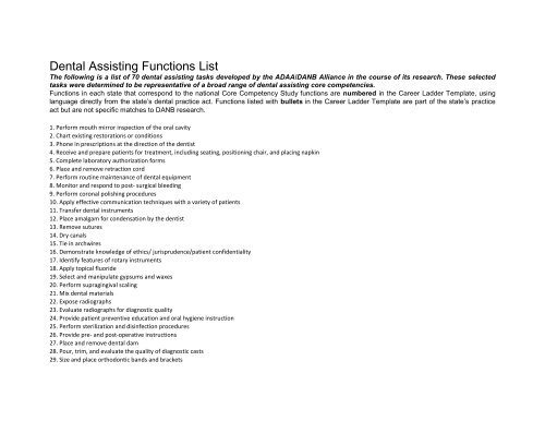 dental assistant & dental hygienist duties and functions - Academy of ...