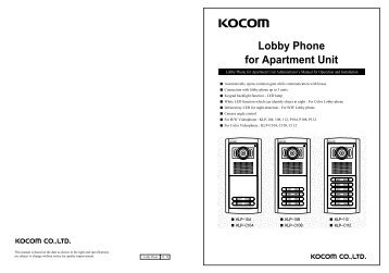 Videointerfon color 4, 8, 12 familii Kocom KLP-C112 - GTO Security ...