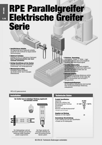 RPE Parallelgreifer Elektrische Greifer Serie