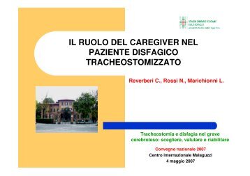 il ruolo del caregiver nel paziente disfagico tracheostomizzato