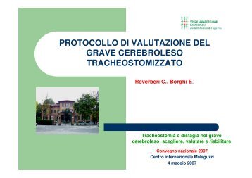 protocollo di valutazione del grave cerebroleso tracheostomizzato