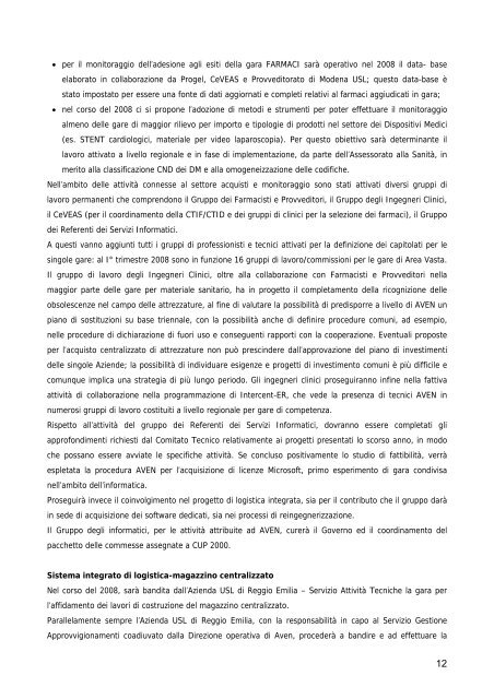 Relazione del Direttore Generale - Azienda USL di Reggio Emilia