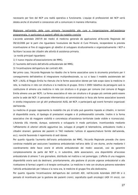 Relazione del Direttore Generale - Azienda USL di Reggio Emilia