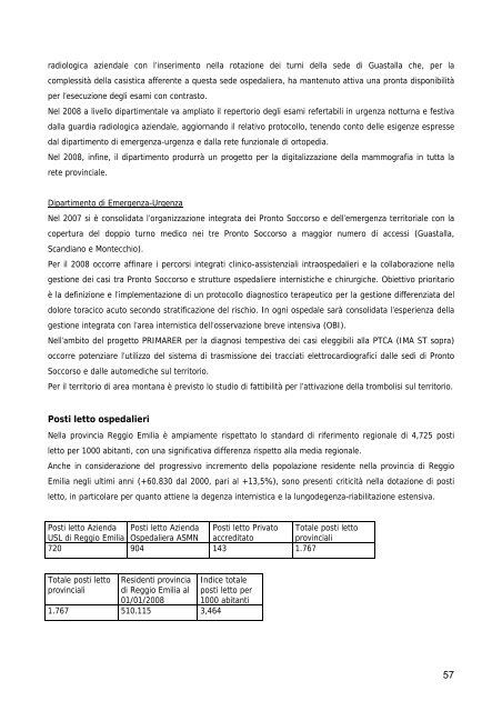 Relazione del Direttore Generale - Azienda USL di Reggio Emilia