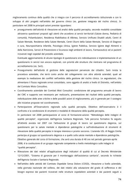 Relazione del Direttore Generale - Azienda USL di Reggio Emilia