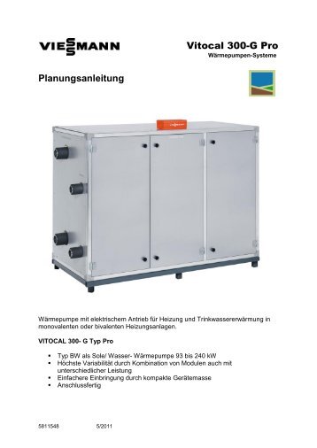 Vitocal 300-G Pro Planungsanleitung - Satag