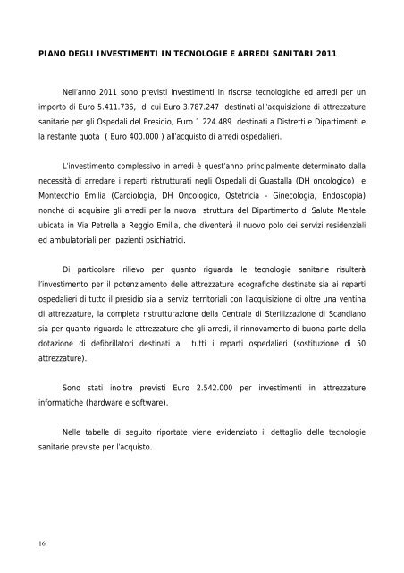 bilancio economico preventivo - Azienda USL di Reggio Emilia