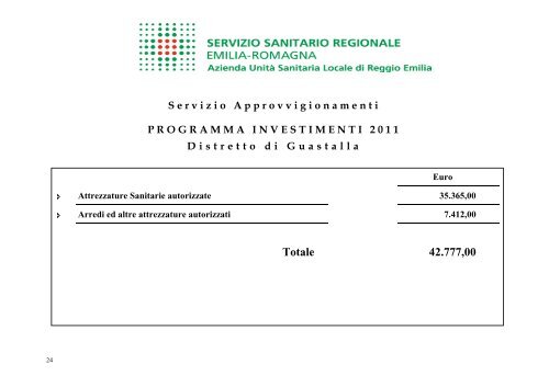 bilancio economico preventivo - Azienda USL di Reggio Emilia