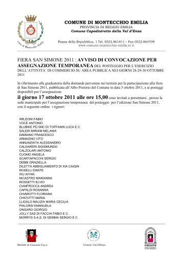 avviso di convocazione assegnazione temporanea posteggi