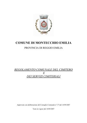 regolamento comunale del cimitero e dei servizi cimiteriali