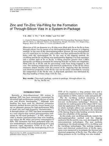 Zinc and Tin-Zinc Via-Filling for the Formation of Through ... - KAIST