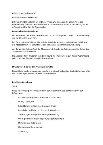 Bericht Ã¼ber das Praktikum - Katholische Hochschule Mainz
