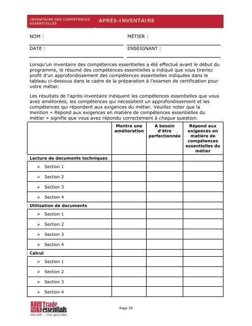 Manuel des compétences essentielles : Soudeur - Base de données ...