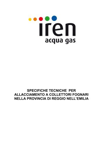 Specifiche tecniche allacciamento fognatura - Comune di ...