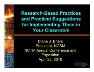 Research-Based Practices and Practical Suggestions for ... - NCSM