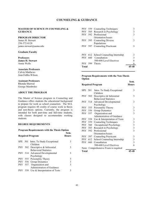 Archive: Graduate Catalog 2011-2012 - Alabama A&M University