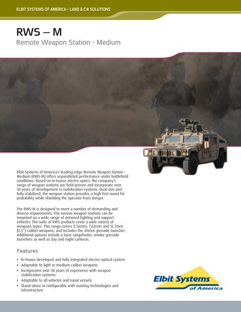 Remote Weapon Station - Elbit Systems of America