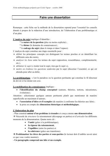 Faire une dissertation - Melissa