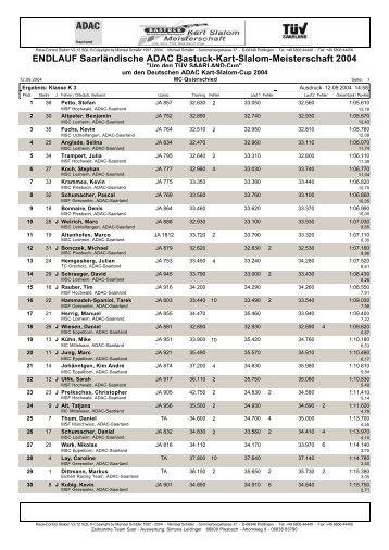 ENDLAUF Saarländische ADAC Bastuck-Kart ... - MC Mittelsaar